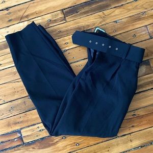 Zara belted high rise trousers